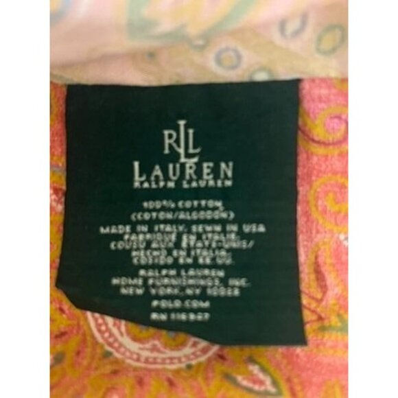 Vtg Ralph Lauren Paisley Village Mews Standard Pillow Shams (2) Made In Italy - Picture 4 of 5